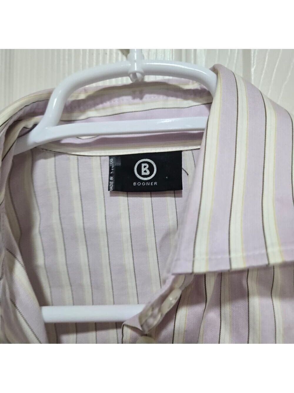 Bogner Purple White Striped Tailored Cotton Button Up Shirt Women's 6 - Picture 3 of 9